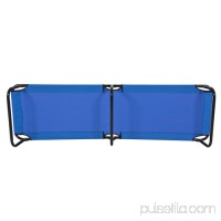 Best Choice Products 74in Portable Folding Camping Cot Guest Bed w/ Steel Frame - Blue   